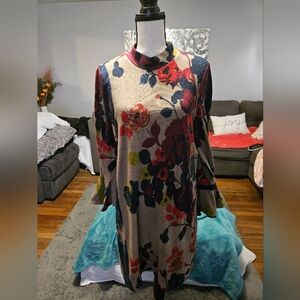 Chelsea & Theodore Floral Bell Sleeve Dress